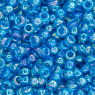 Miyuki Rocailles 15/0 0291 Capri Blue Transparent AB Qty:10g Tube