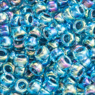 Miyuki Rocailles 11/0 0339 Aqua/Blue Color Lined AB Qty:10g Tube
