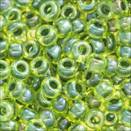 Miyuki Rocailles 11/0 0350 Chartreuse/Olive Color Lined Qty:10g Tube