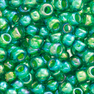 Miyuki Rocailles 11/0 0354 Green/Chartreuse Color Lined AB Qty:10g Tube