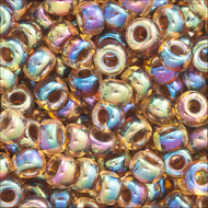 Miyuki Rocailles 11/0 0357 Light Topaz/Root Beer Color Lined AB Qty:10g Tube