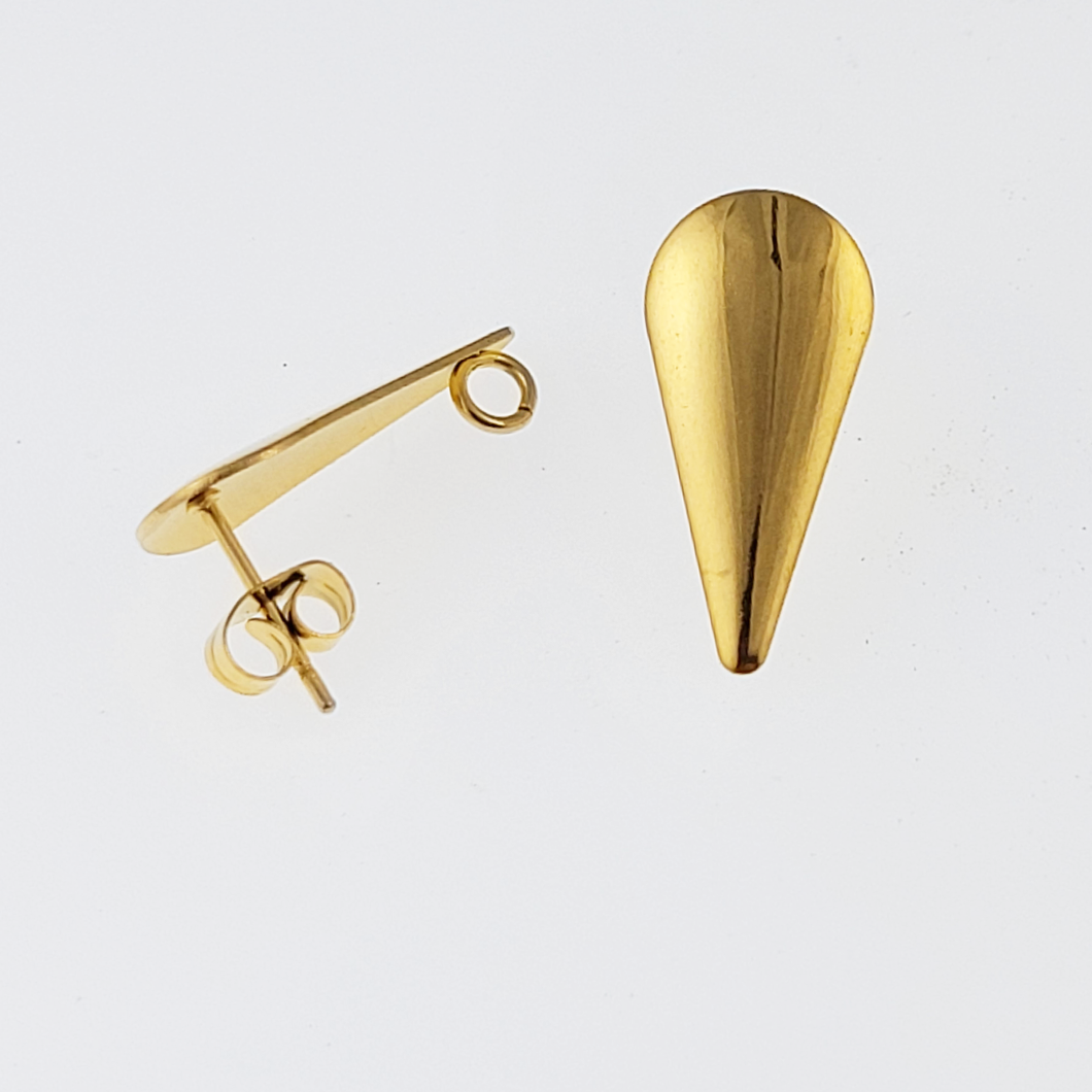 Gold Plated Drop Earring Posts Qty:1 pair