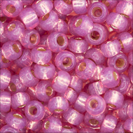 Miyuki Rocailles 11/0 0645 Dark Rose Dyed Silver Lined AB Qty:10g Tube