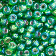 Miyuki Rocailles 11/0 1016 Green Silver Lined AB Qty:10g Tube