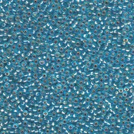 Miyuki Rocailles 11/0 1018 Aqua Silver Lined AB Qty:10g Tube