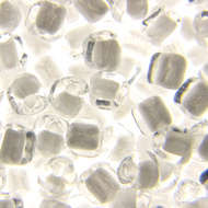 Miyuki Triangles 10/0 1104 Crystal/White Color Lined Qty:10g