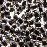 Miyuki Triangles 10/0 1106 Crystal/Black Color Lined Qty:10g