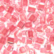 Miyuki Triangles 10/0 1109 Crystal/Pink Color Lined Qty:10g