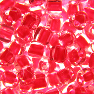 Miyuki Triangles 10/0 1111 Crystal/Red Color Lined Qty:10g