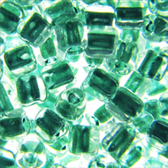 Miyuki Triangles 10/0 1117 Crystal/Teal Color Lined Qty:10g