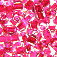 Miyuki Triangles 10/0 1140 Crystal/Cranberry Color Lined Qty:10g