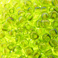 Miyuki Triangles 10/0 1153 Lime Green Transparent AB Qty:10g