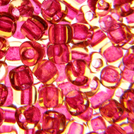 Miyuki Triangles 10/0 1163 Light Cranberry Lined Topaz Luster Qty:10g