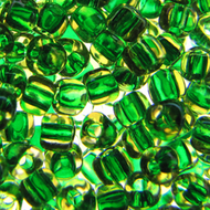 Miyuki Triangles 10/0 1165 Yellow/Green Color Lined Qty:10g