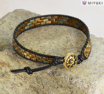 Load image into Gallery viewer, Half Tila and leather bracelet
