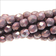 Load image into Gallery viewer, Czech Faceted Fire Polished Rounds 4mm Nebula Chalk Qty:40 strung
