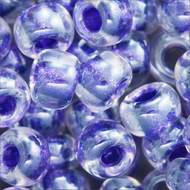 Miyuki Rocailles 6/0 1558 Crystal/Dark Purple Color Lined