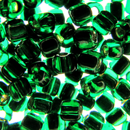 Miyuki Triangles 10/0 1806 Dark Green Transparent Silver Lined Qty:10g
