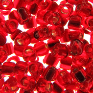 Miyuki Triangles 10/0 1809 Garnet Transparent Silver Lined Qty:10g