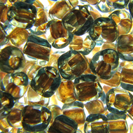 Miyuki Triangles 10/0 1825 Aqua/Sparkling Bronze Color Lined Qty:10g