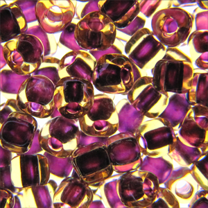 Miyuki Triangles 10/0 1839 Gold/Amethyst Color Lined Qty:10g