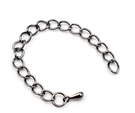Gunmetal Black Color Extender Chain 2 inches Qty:5