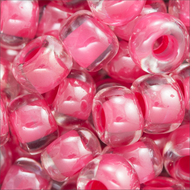 Miyuki Rocailles 6/0 0208 Crystal/Carnation Pink Lined