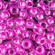 Miyuki Rocailles 8/0 0209 Crystal/Fuchsia Color Lined 