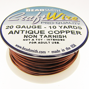 Craft Wire 20 Gauge Antique Copper Qty:10 yds