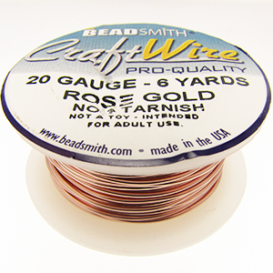 Craft Wire 20 Gauge Rose Gold Qty:6 yds