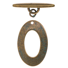 Load image into Gallery viewer, Patina Brass Finished Toggle Smooth Oval 27x30mm Qty:1
