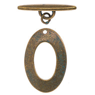 Patina Brass Finished Toggle Smooth Oval 27x30mm Qty:1