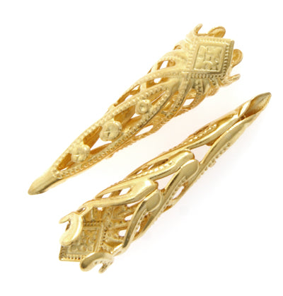 Gold Plated Filigree Cones 28mm