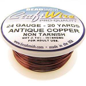 Craft Wire 24 Gauge Antique Copper Qty:20 yds