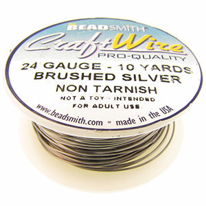 Craft Wire 24 Gauge Brushed Silver Qty:10 yds