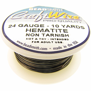 Craft Wire 24 Gauge Hematite Qty:10 yds