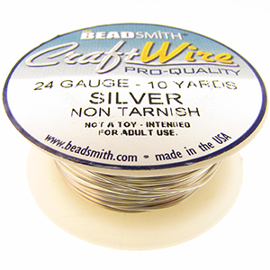 Craft Wire 24 Gauge Non-Tarnish Silver Qty:10 yds
