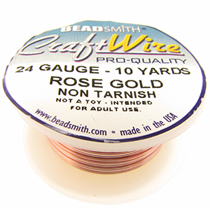 Craft Wire 24 Gauge Rose Gold Qty:10 yds