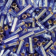 Czech Bugles 25mm Sapphire Silver Lined Qty:40