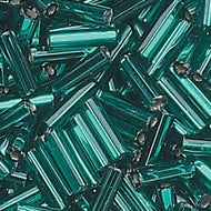 Czech Bugles 25mm Teal Silver Lined Qty:40
