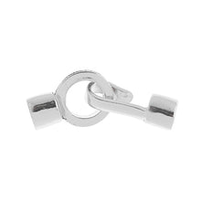 Load image into Gallery viewer, Silver Plated Hook and Eye End Cap Closure 51x11mm Qty: 1
