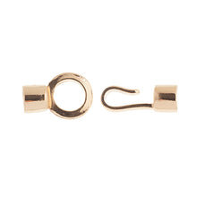 Load image into Gallery viewer, Gold Plated Hook and Eye End Cap Closure 51x11mm Qty: 1
