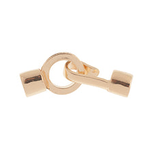 Load image into Gallery viewer, Gold Plated Hook and Eye End Cap Closure 51x11mm Qty: 1
