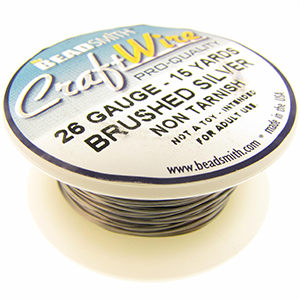 Craft Wire 26 Gauge Brushed Silver Qty:15 yds
