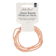 Load image into Gallery viewer, Metallized Glass Beads Copper 2mm Qty: 24&quot; Strand
