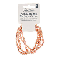 Load image into Gallery viewer, Metallized Glass Beads Copper 4mm Qty: 24&quot; Strand
