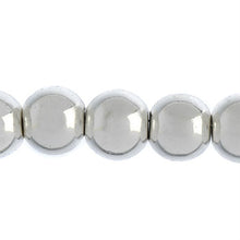 Load image into Gallery viewer, Metallized Glass Beads Silver 8mm Qty: 24&quot; Strand

