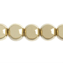 Load image into Gallery viewer, Metallized Glass Beads Gold 8mm Qty: 24&quot; Strand
