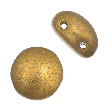 Czech Candy Beads 8mm Antique Gold Bronze Opaque Qty:22 Beads