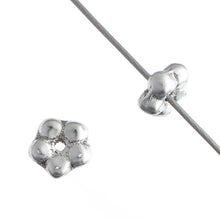 Load image into Gallery viewer, Czech Forget-Me-Not Flowers 5mm Metallic Silver Qty: 50
